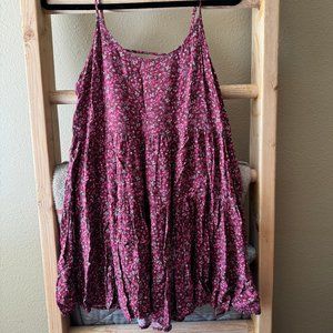 casual maroon floral dress